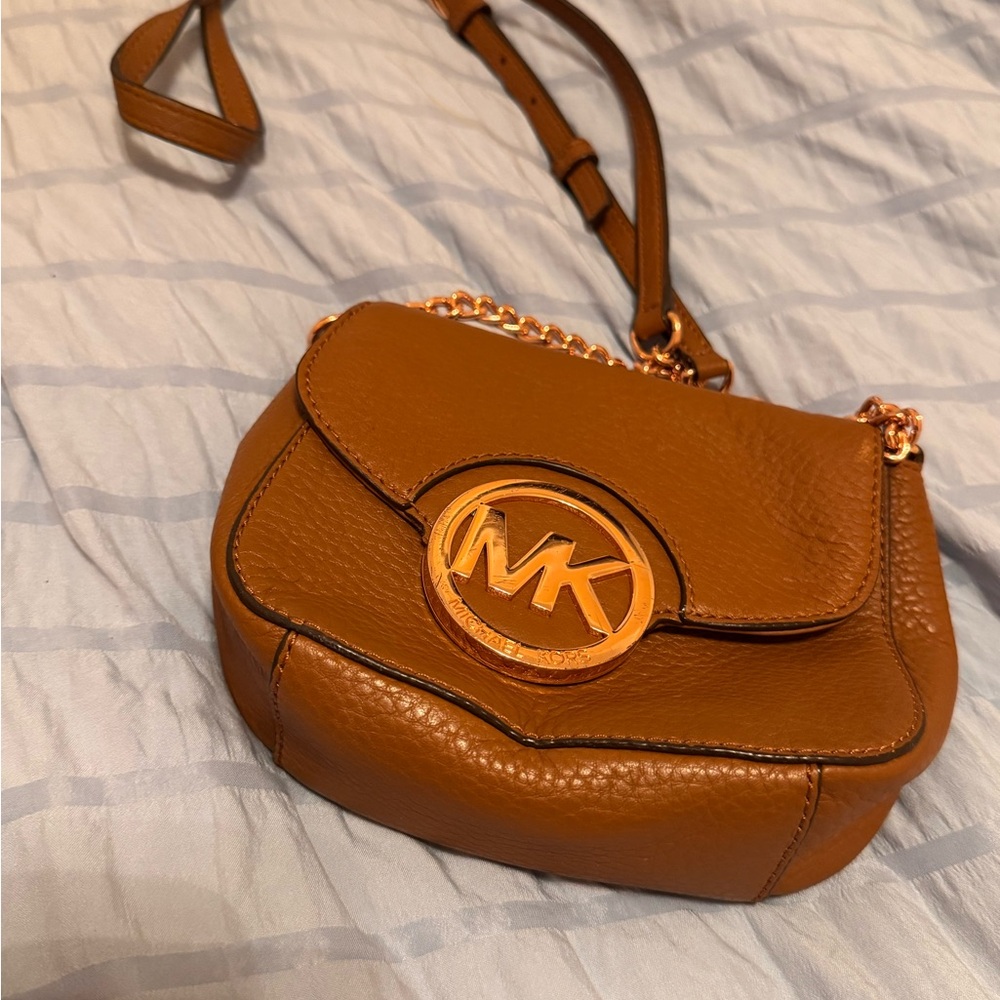 Michael Kors Brown Crossbody Bag with Gold Chain
